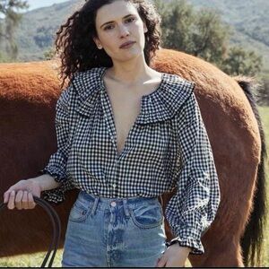 Doen Seychelle top in black gingham